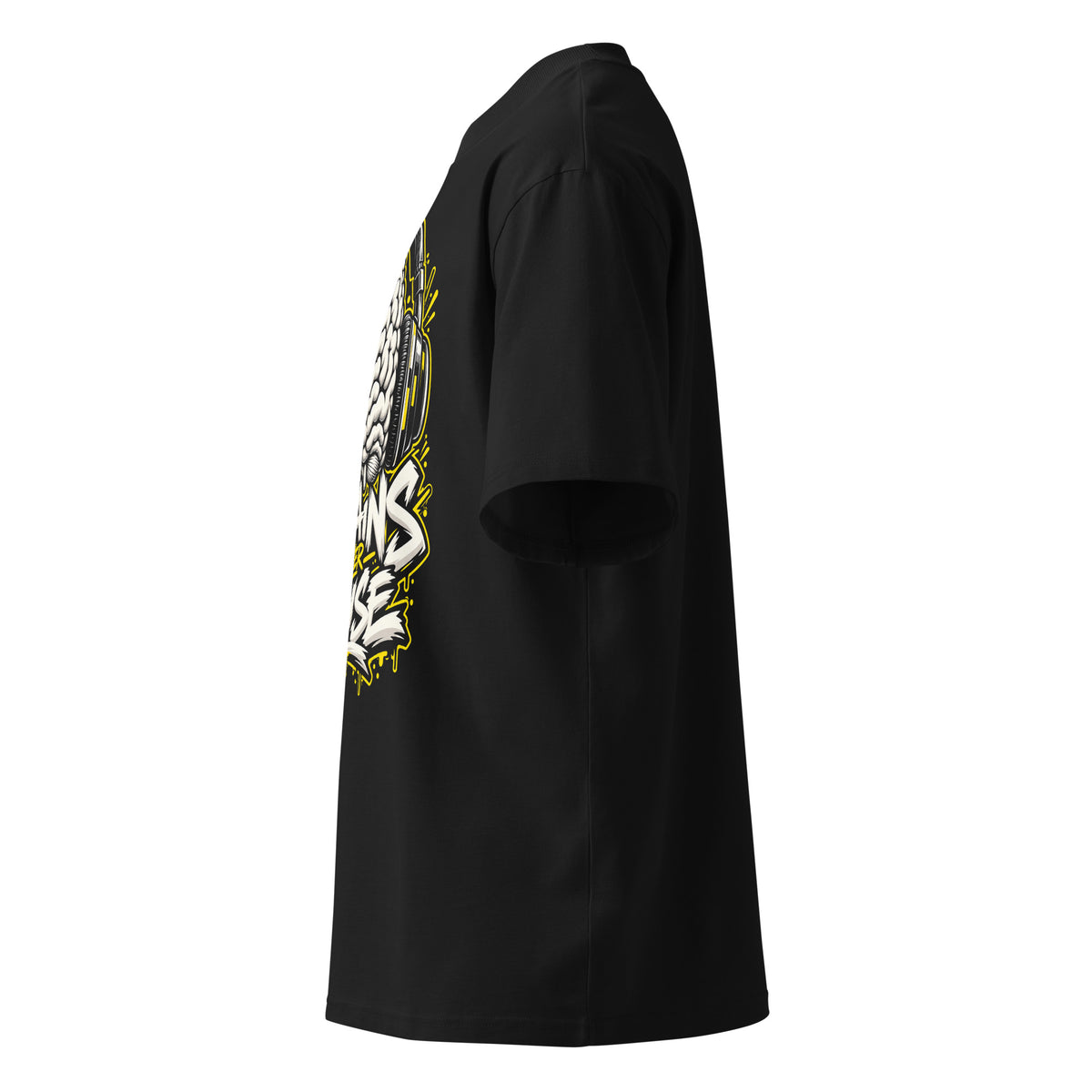 Brains Over Noise Tee negra de Daring Brains, lateral