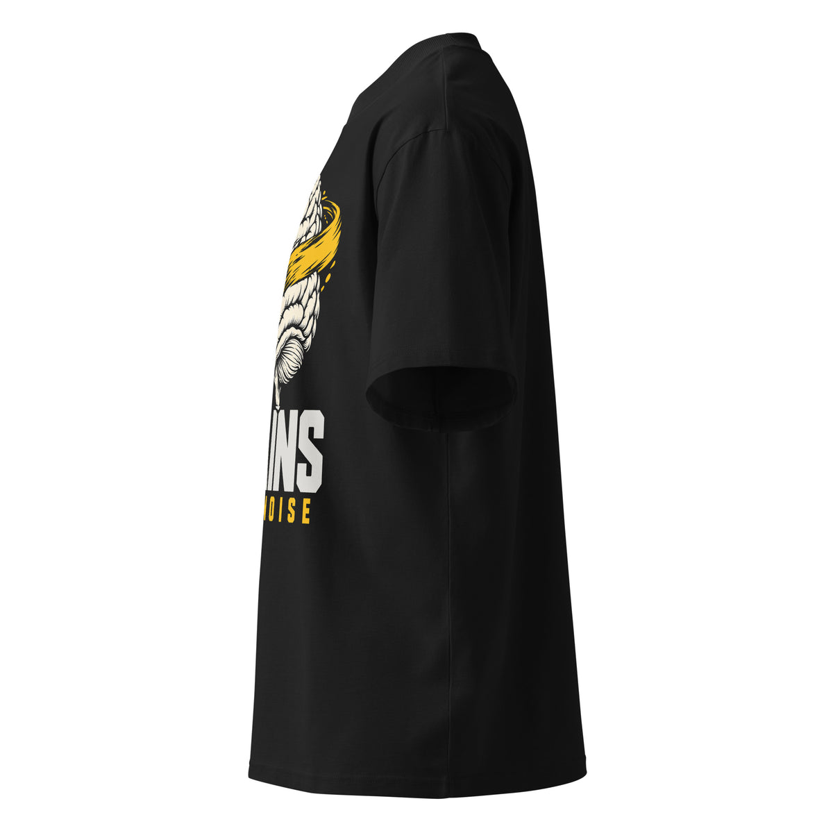 Brains Over Noise Block Tee negra de Daring Brains, lateral