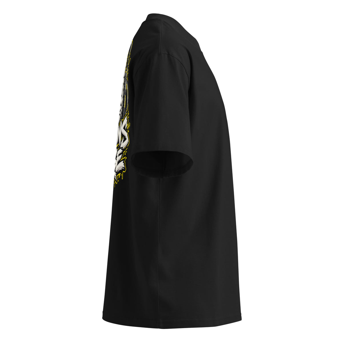 Brains Over Noise Back Tee negra de Daring Brains, lateral