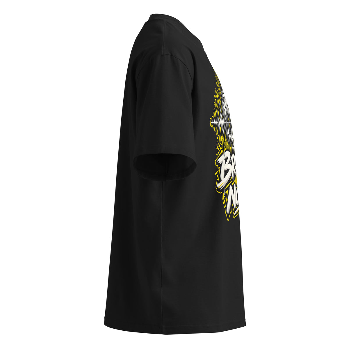 Brains Over Noise Tee negra de Daring Brains, lateral