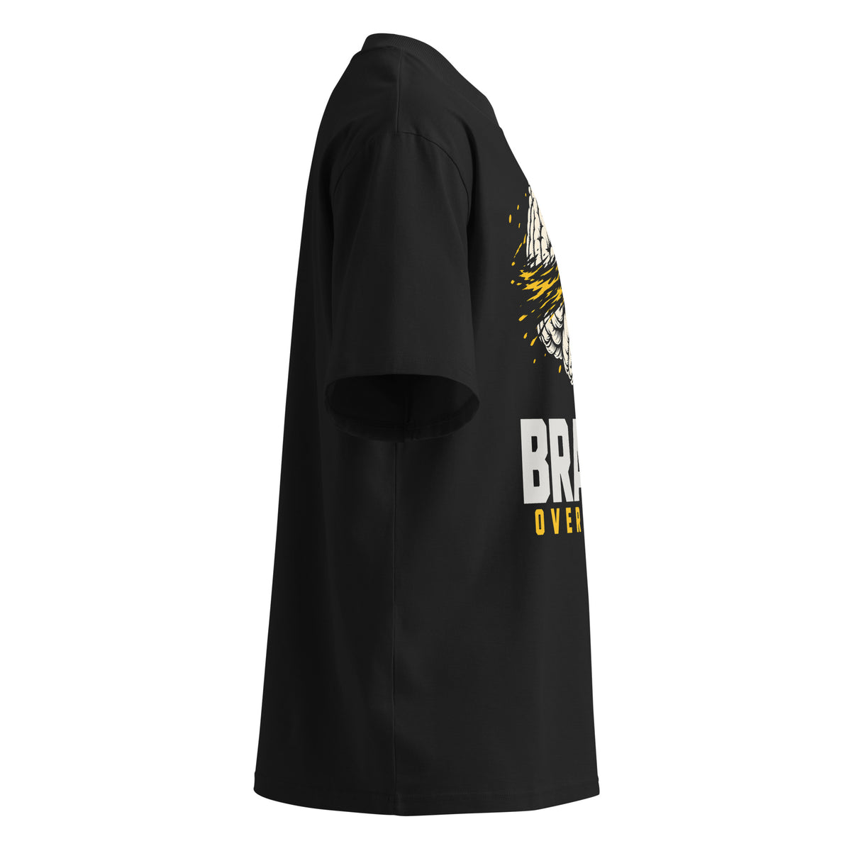 Brains Over Noise Block Tee negra de Daring Brains, lateral