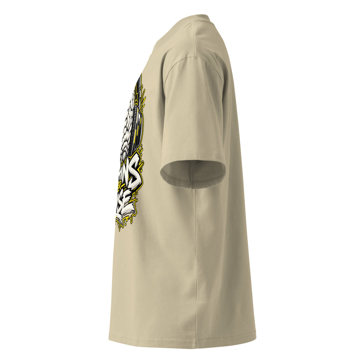 Brains Over Noise Tee crema de Daring Brains, lateral
