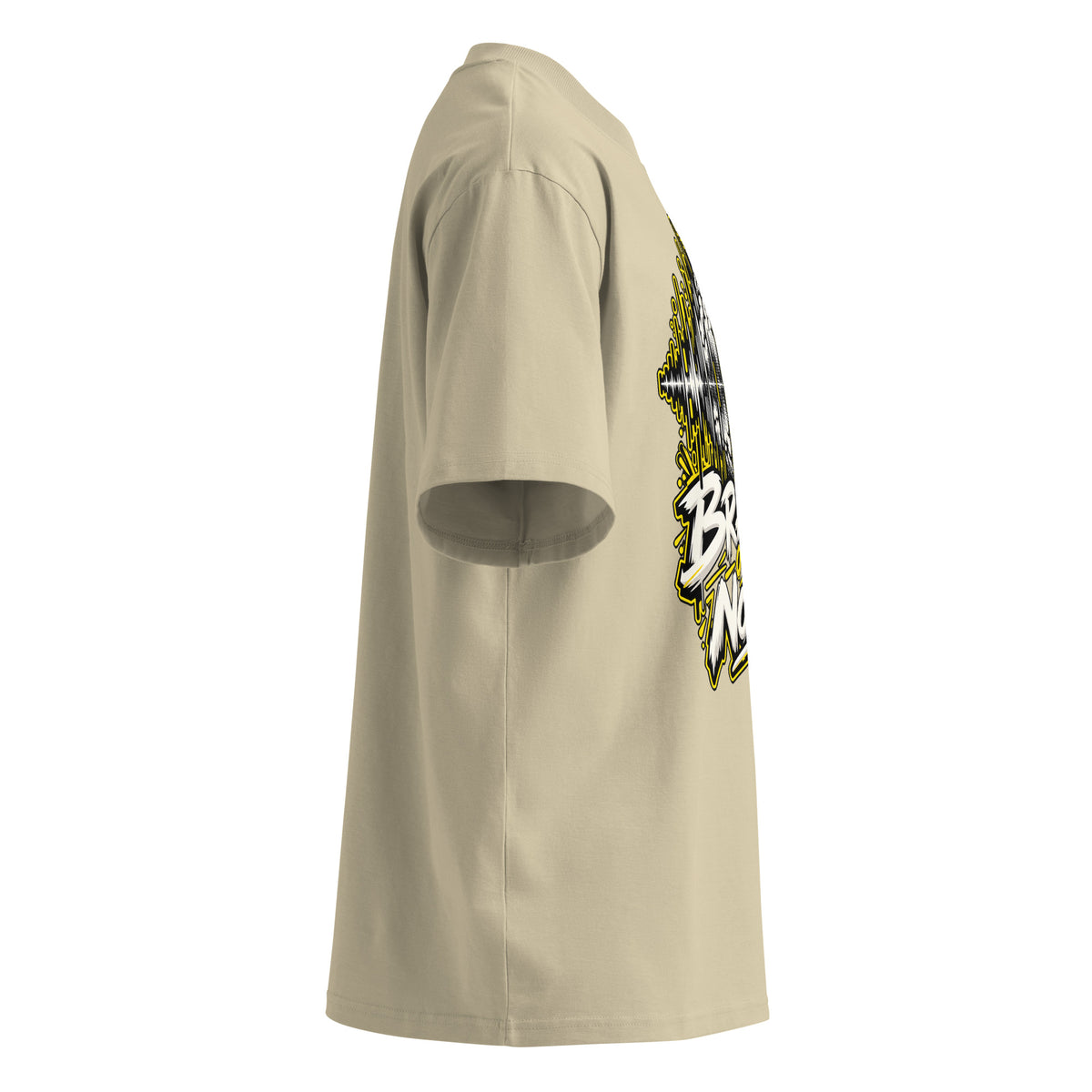 Brains Over Noise Tee crema de Daring Brains, lateral