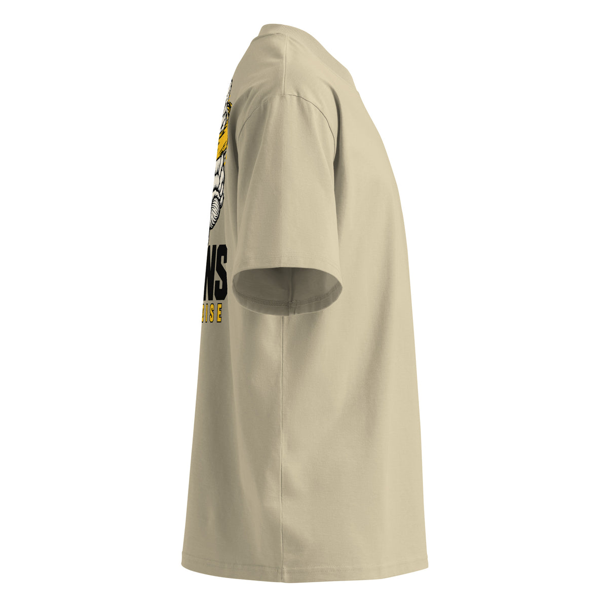 Brains Over Noise Block Tee crema de Daring Brains, lateral