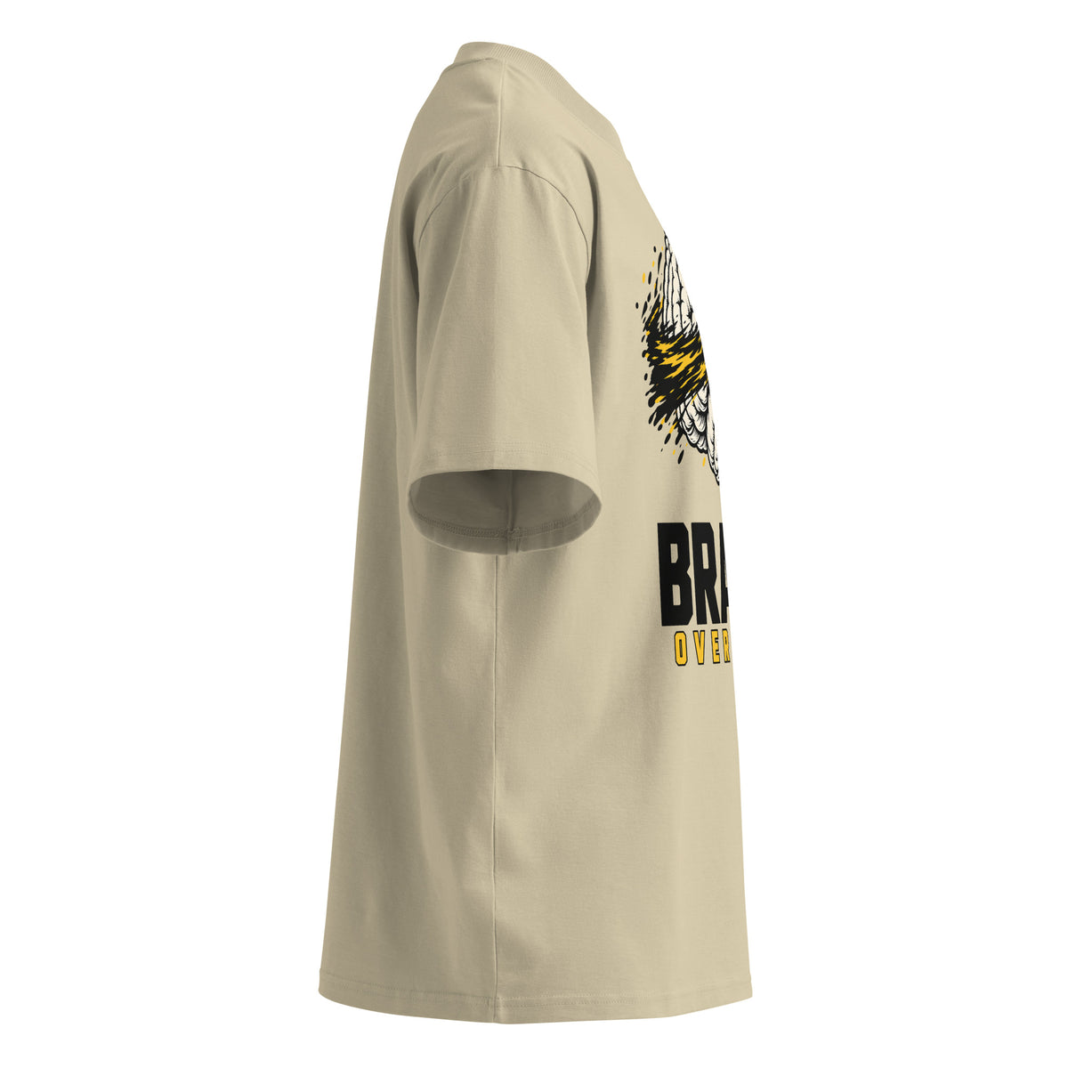 Brains Over Noise Block Tee crema de Daring Brains, lateral