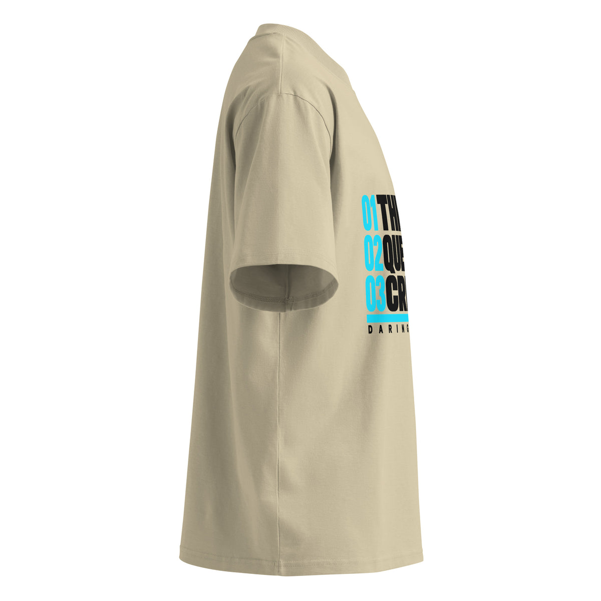 Think Question Create Tee crema de Daring Brains, lateral