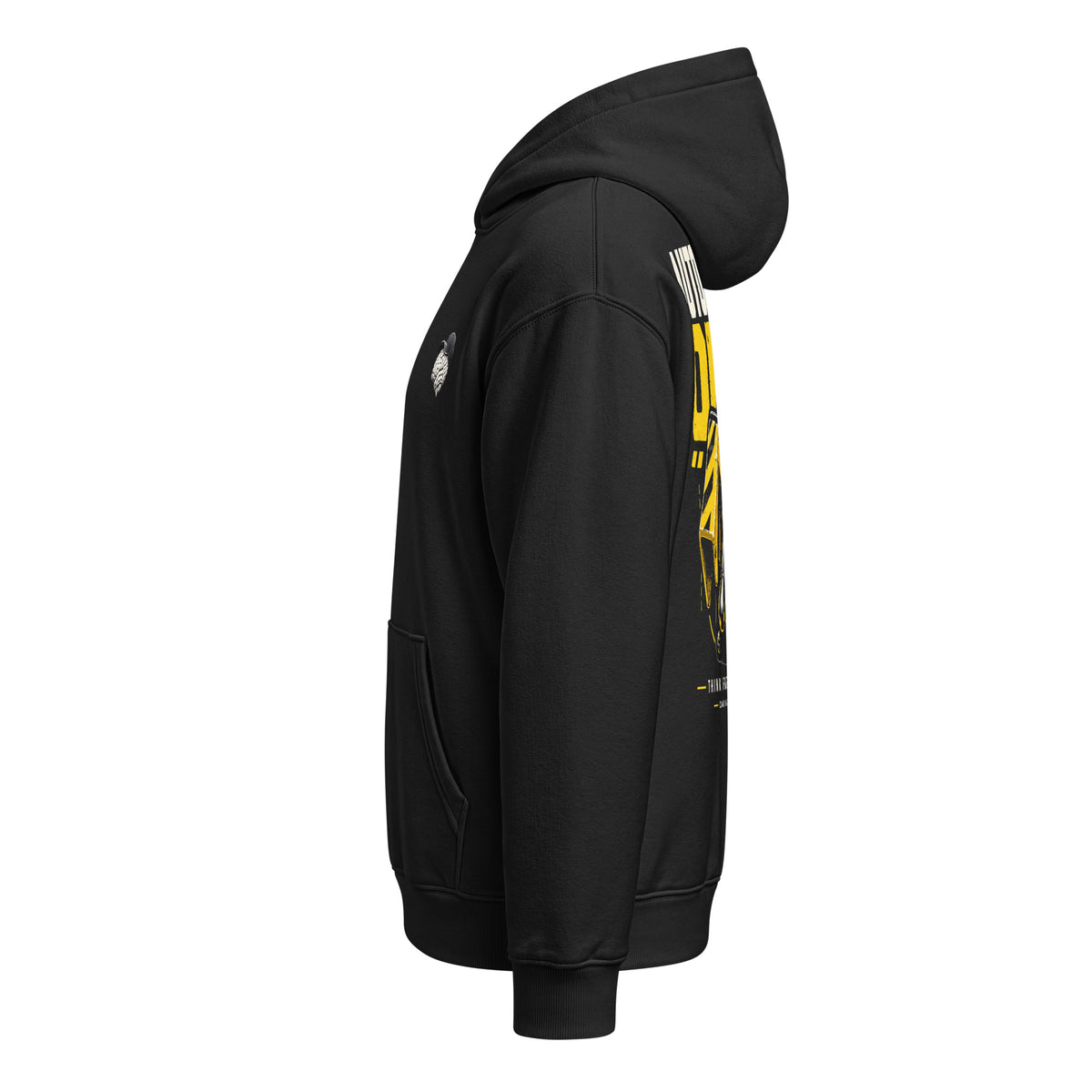Autopilot: OFF Hoodie negra de Daring Brains, mockup del producto