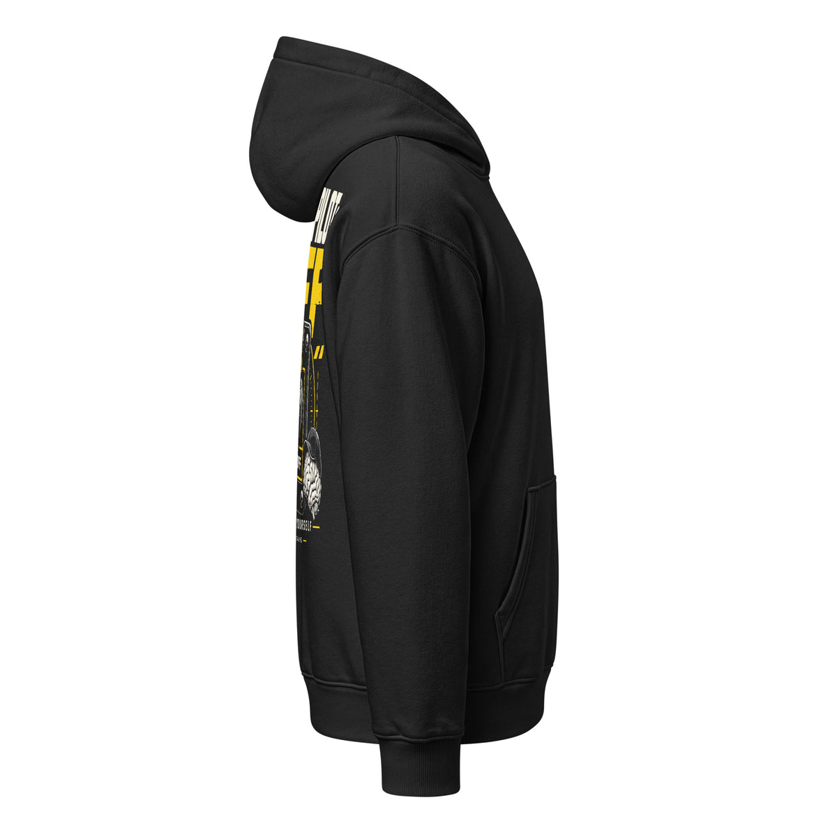 Autopilot: OFF Hoodie negra de Daring Brains, mockup del producto