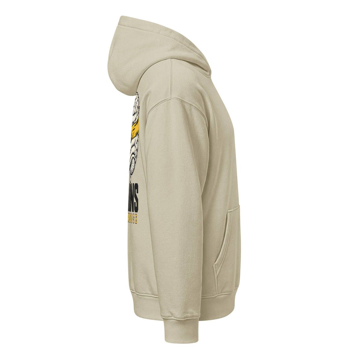 Brains Over Noise Block Hoodie crema de Daring Brains, lateral